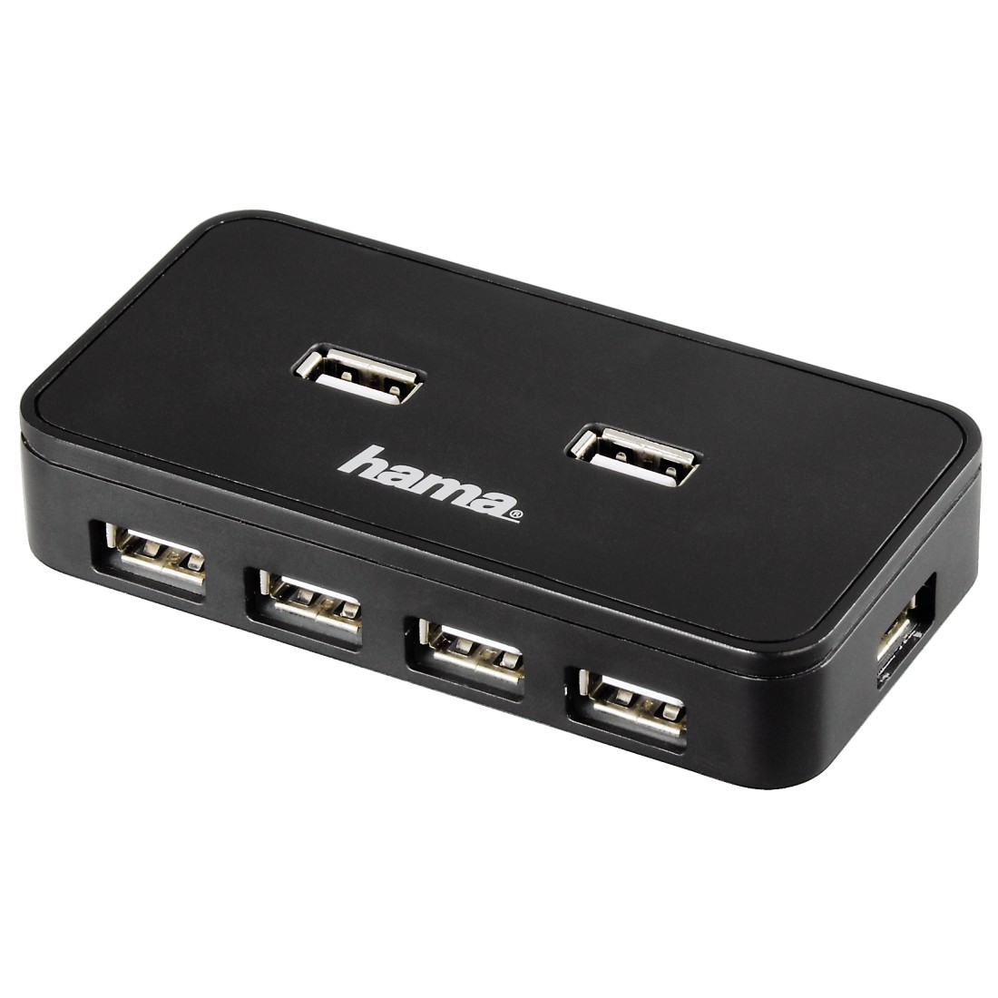 00039859 Hama USB 2.0 Hub 1:7, with power supply, black, cardboard box |  hama.com