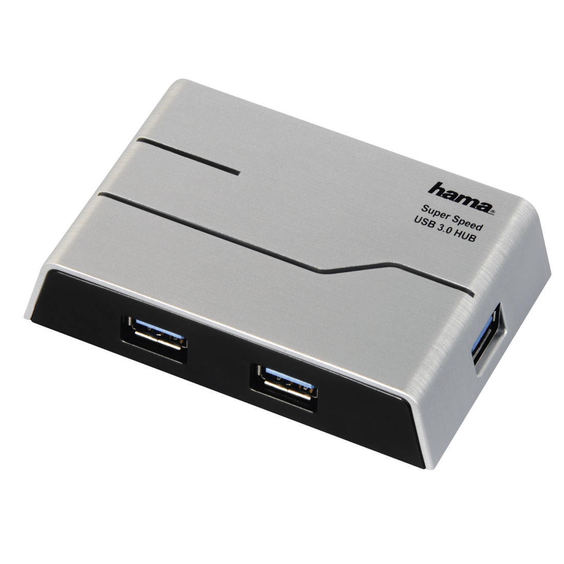 Hama USB 3.0 Hub 1:4, with power supply, silver/black