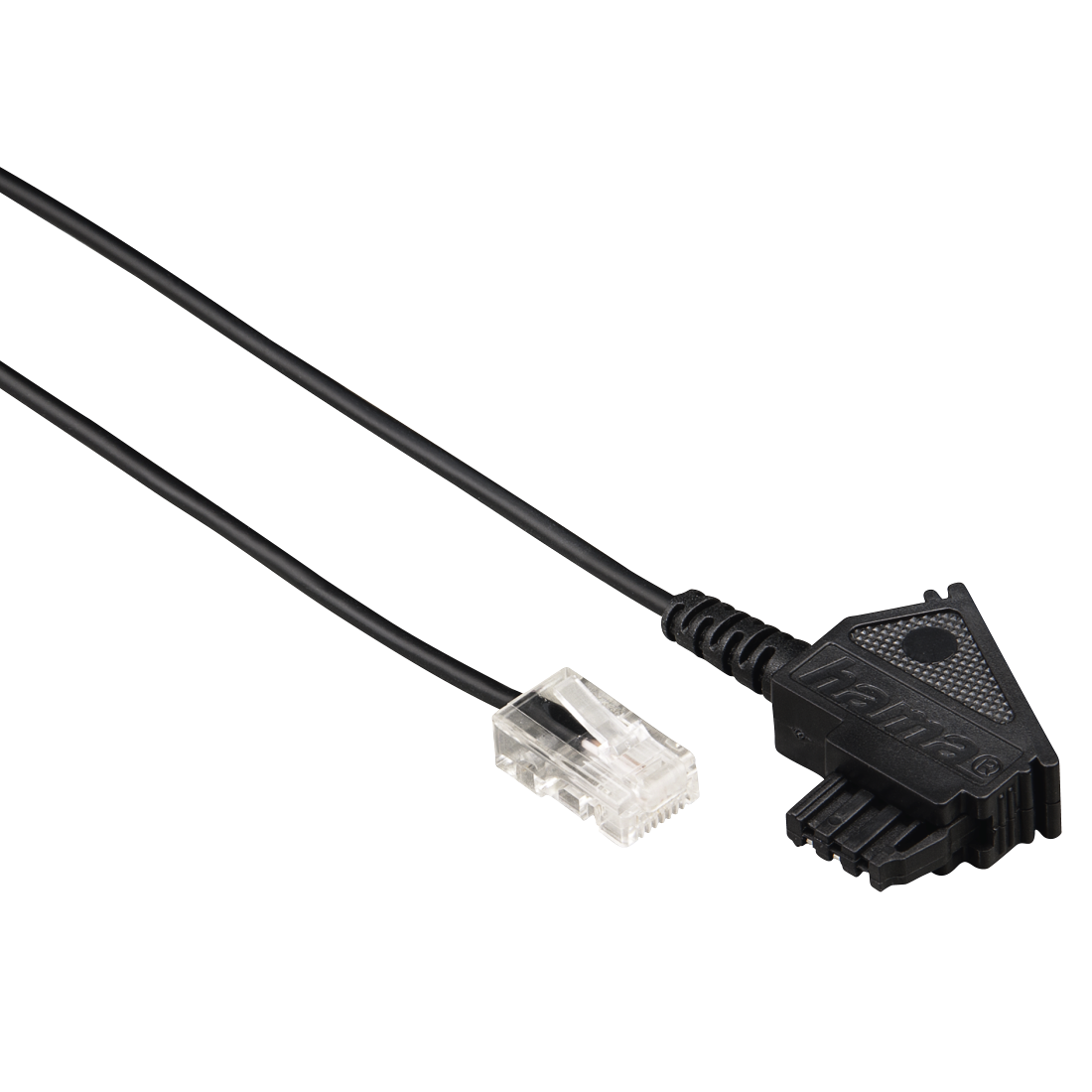 00040640 Hama DSL Box Cable, TAE-F plug - 8p2c modular plug, 3 m, black |  hama.com