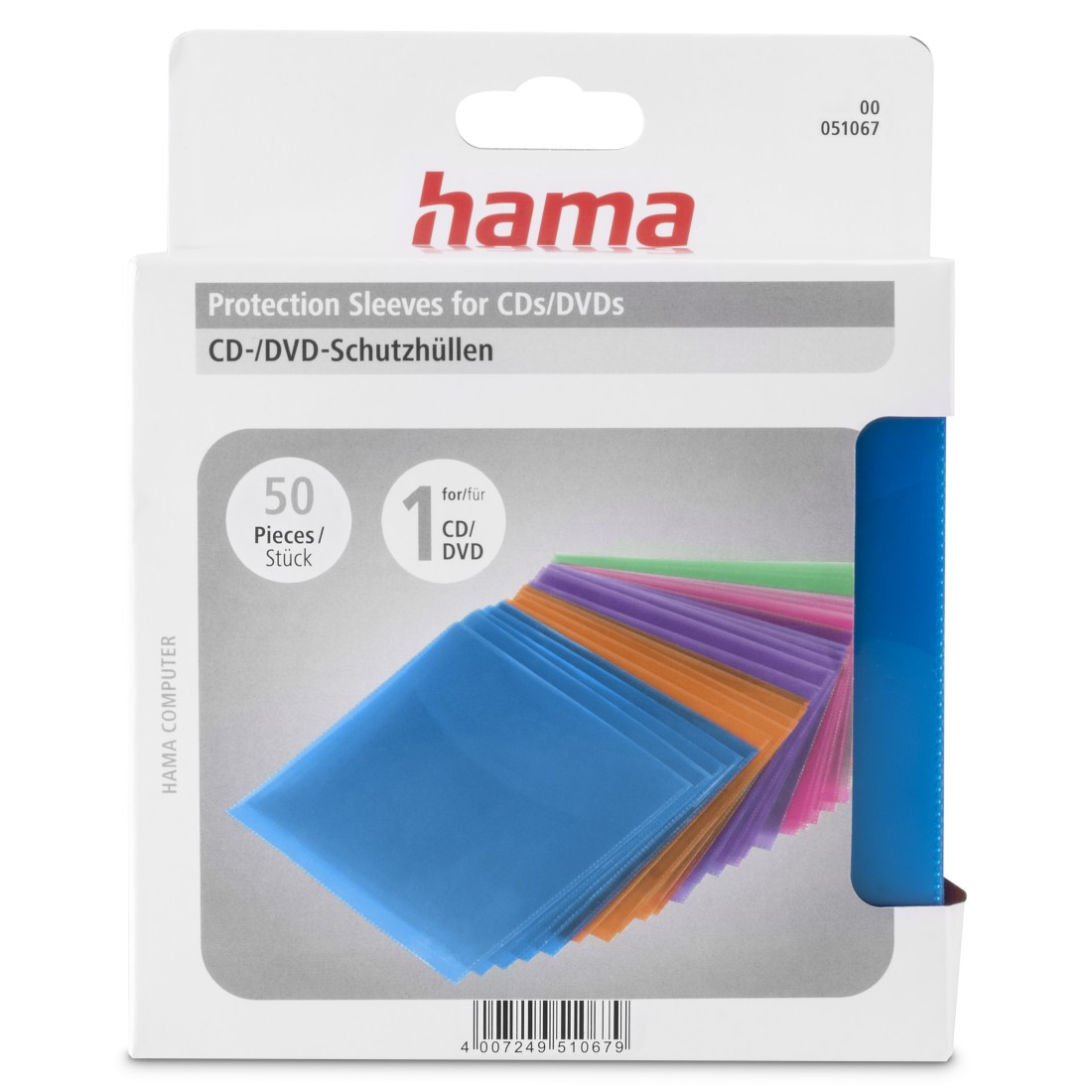 00051067 Hama CD/DVD Protective Sleeves 50, coloured | hama.com
