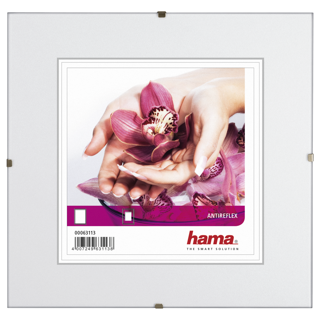 00063133 Hama "Clip-Fix" Frameless Picture Holder, anti-reflective glass,  40 x 40 cm | hama.com