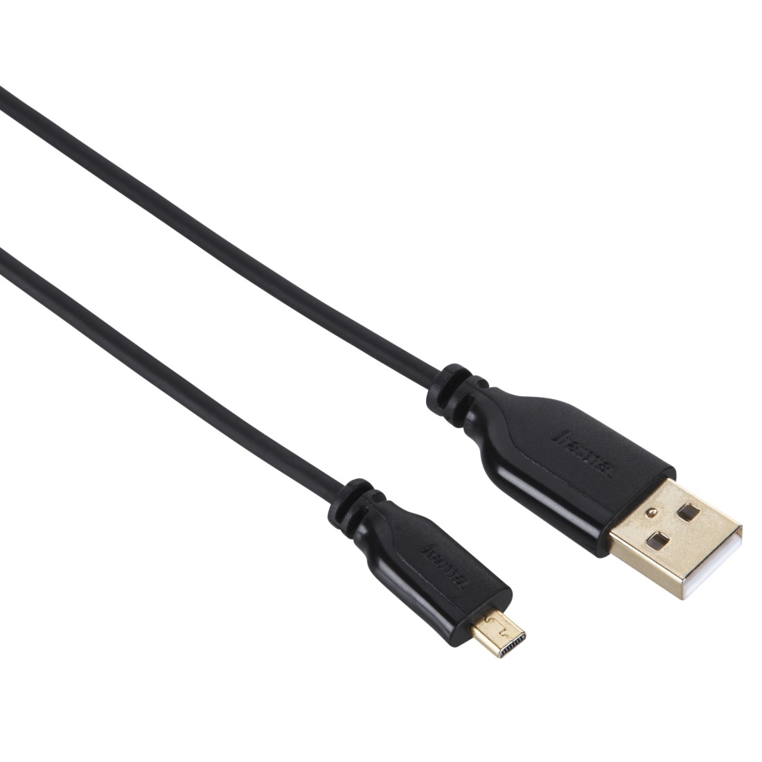 Hama USB 2.0 Connection Cable, A plug - mini B plug (B8 pin), 0.75 m, black