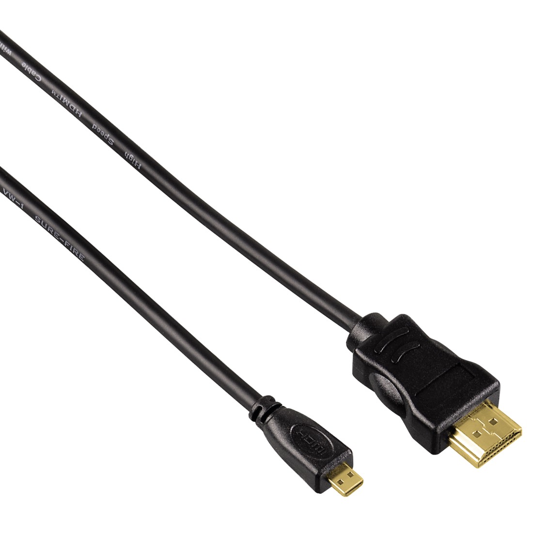 Hama High Speed Micro HDMI™ Cable, Ethernet, gold-plat., double shield., 2 m