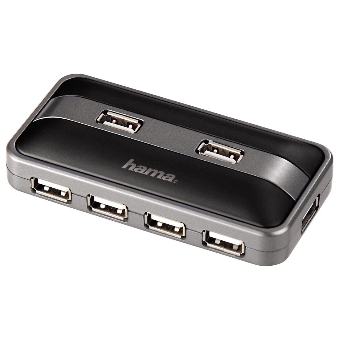 00078483 Hama USB 2.0 Hub 1:7, with power supply, black/anthracite