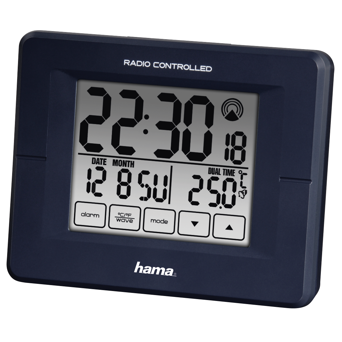 00113949 Hama "RC800" Radio Controlled Alarm Clock, sensor buttons, speed  alarm, black | hama.com