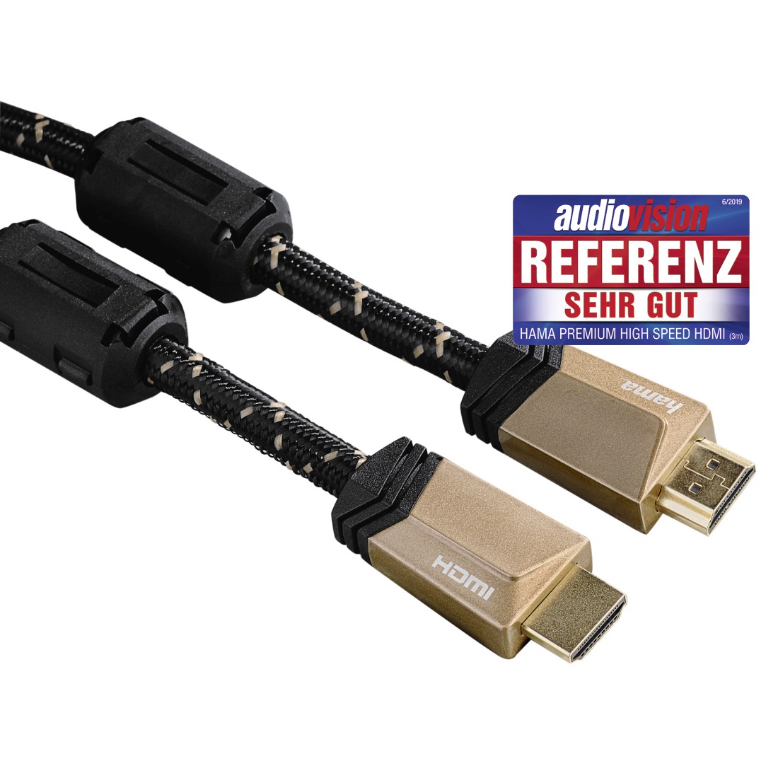 00122211 Hama Premium HDMI™ Cable with Ethernet, plug - plug, ferrite,  metal, 3.0 m | hama.com