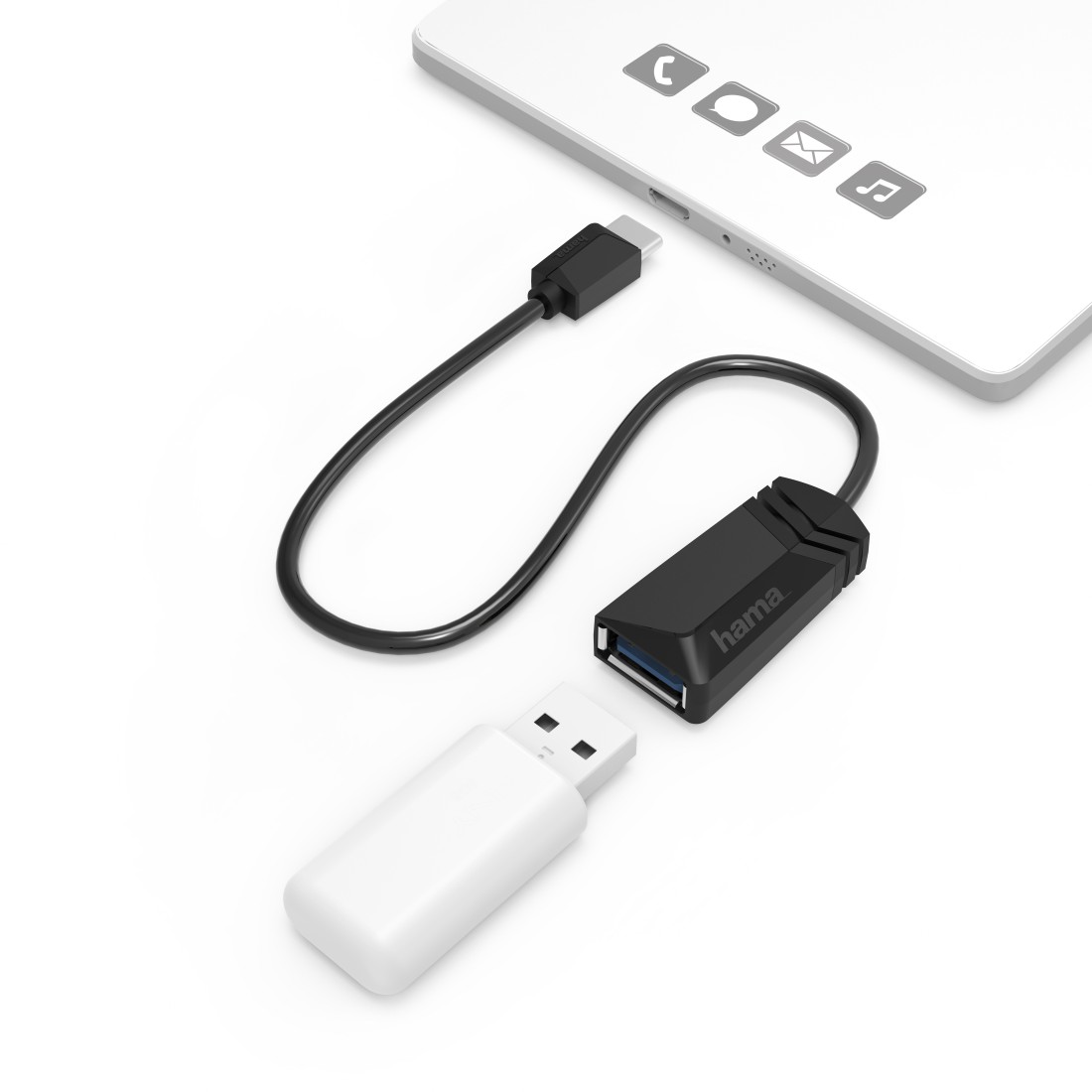 00123590 Hama USB-C Adapter Cable, USB-C Plug - USB-A Socket, USB 3.2 Gen  1, 0.15 m