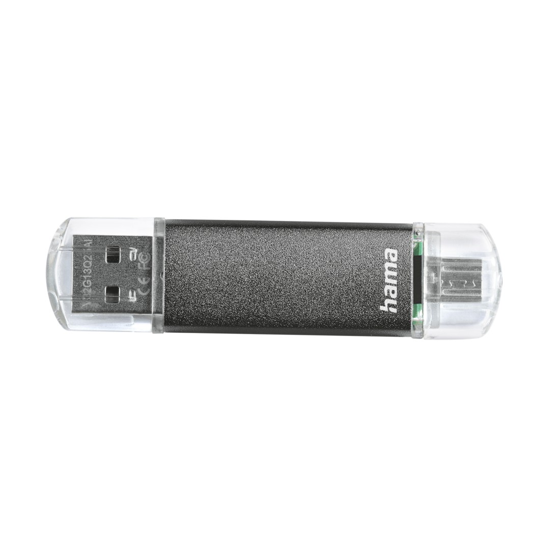 00123924 Hama "Laeta Twin" USB Flash Drive, USB 2.0, 16 GB, 10 MB/s, grey