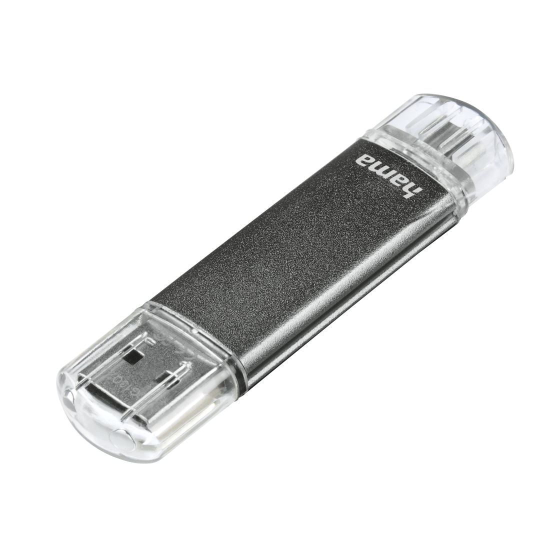 00123925 Hama "Laeta Twin" USB Flash Drive, USB 2.0, 32 GB, 10 MB/s, grey