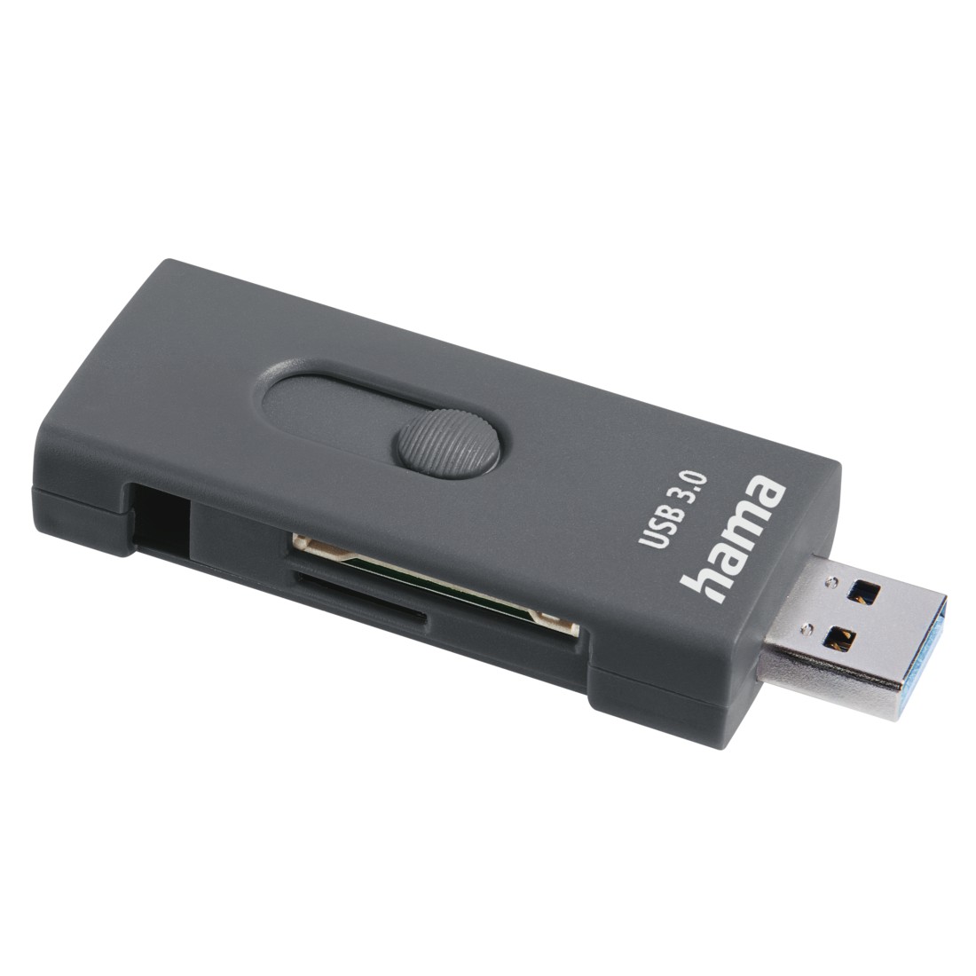 00124145 Hama USB 3.1 Type C + USB 3.0 Type A OTG Card Reader, SD/microSD,  grey