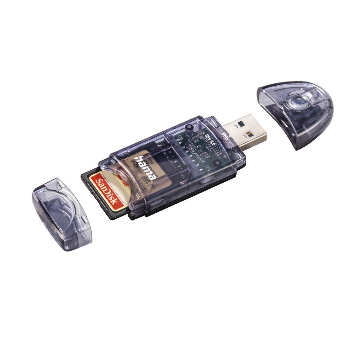 00124194 Hama USB 3.0 Card Reader, SD/micro SD, anthracite