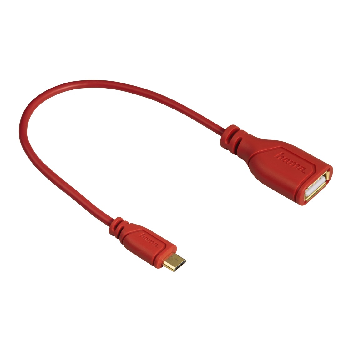 00135707 Hama Micro-USB-OTG-Adapterkabel "Flexi-Slim", verdrehsicher, Rot,  0,15 m | hama.com