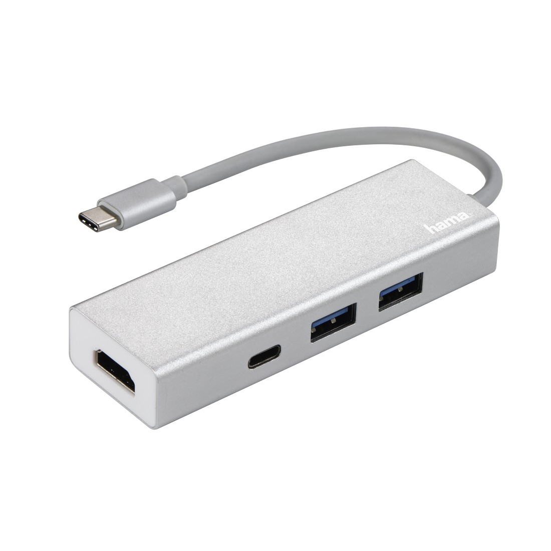 Hama USB-3.1 Type-C Hub 1:3 "Aluminium", 2x USB-A, USB-C, HDMI™, bus-powered