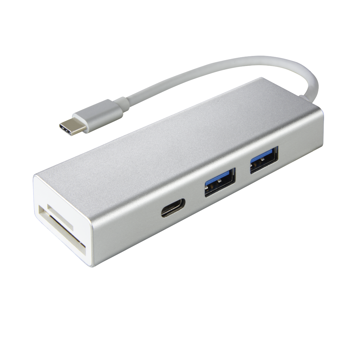 00135759 Hama USB 3.1 Type-C Hub 1:3 "Aluminium", 2 x USB-A, USB-C, Card  Reader