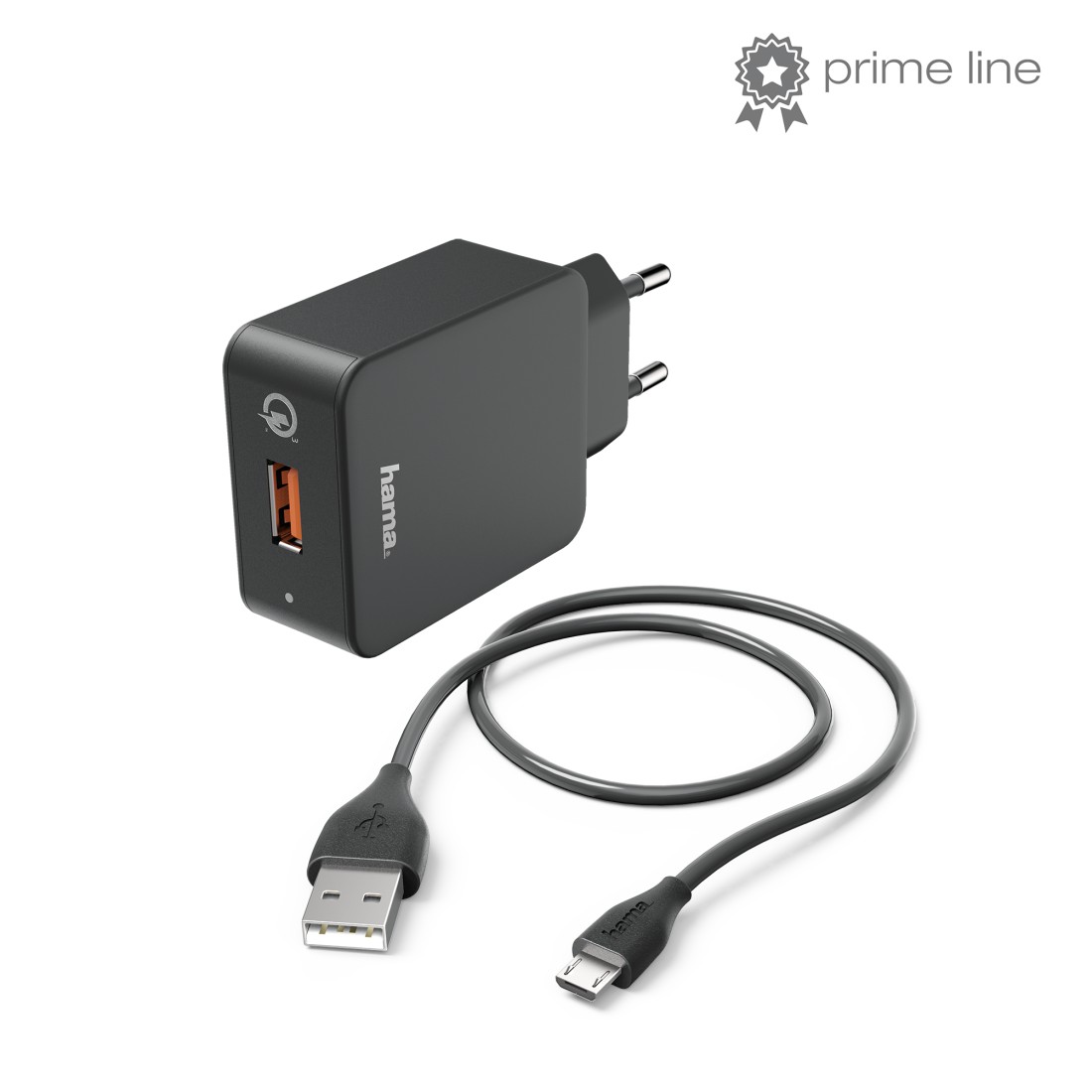 00178336 Hama Charger Kit, Micro-USB, 3 A, Charger QC 3.0 + Micro-USB  Cable, 1.5 m, black