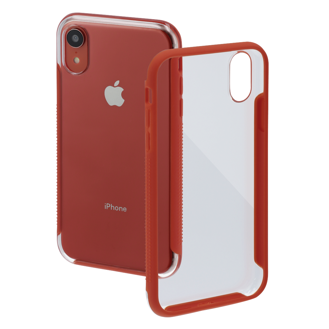 00185761 Hama "Frame" Cover for Apple iPhone XR, transparent/coral