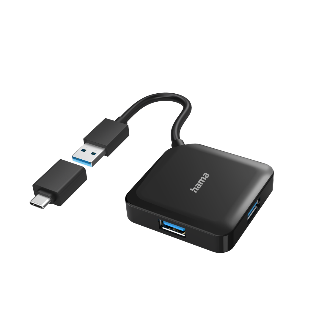 00200116 Hama USB Hub, 4 Ports, USB 3.2 Gen 1, 5 Gbit/s, incl. USB-C Adapter